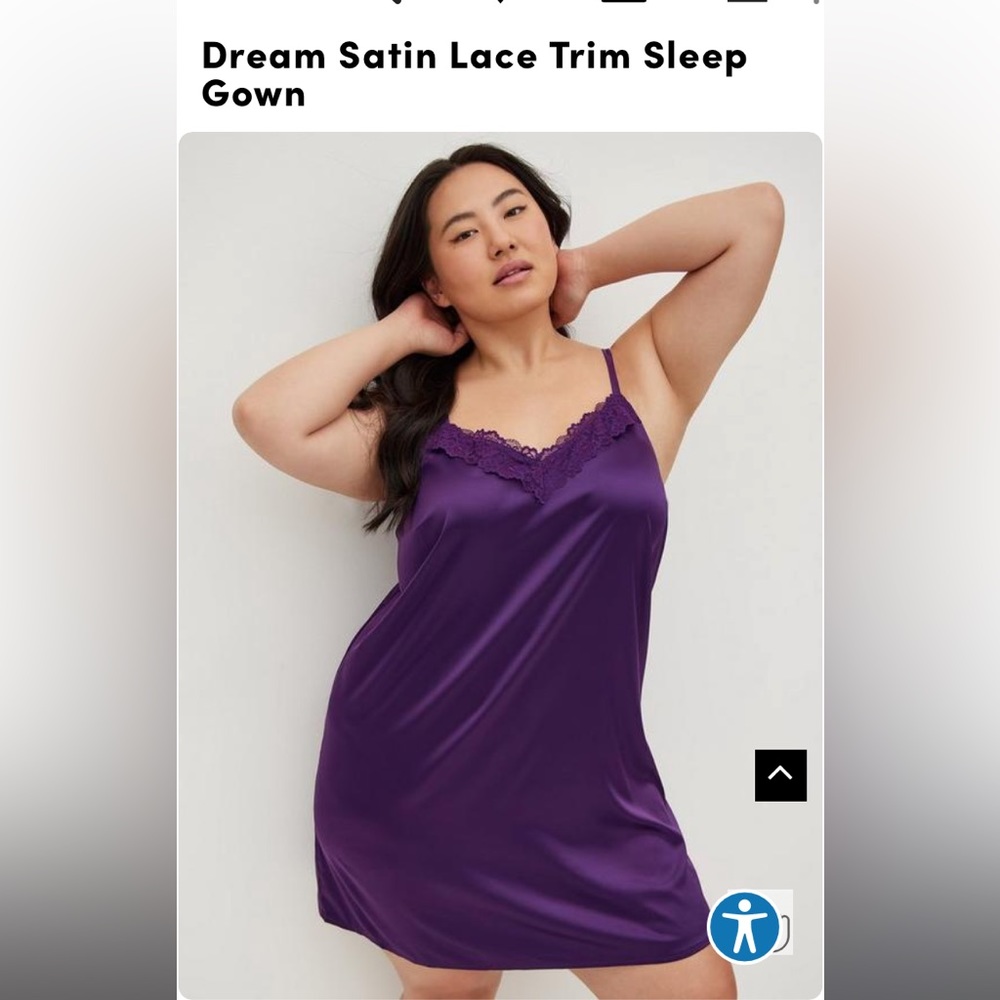 Torrid Satin Sleep Dress Deep Purple sz 3
